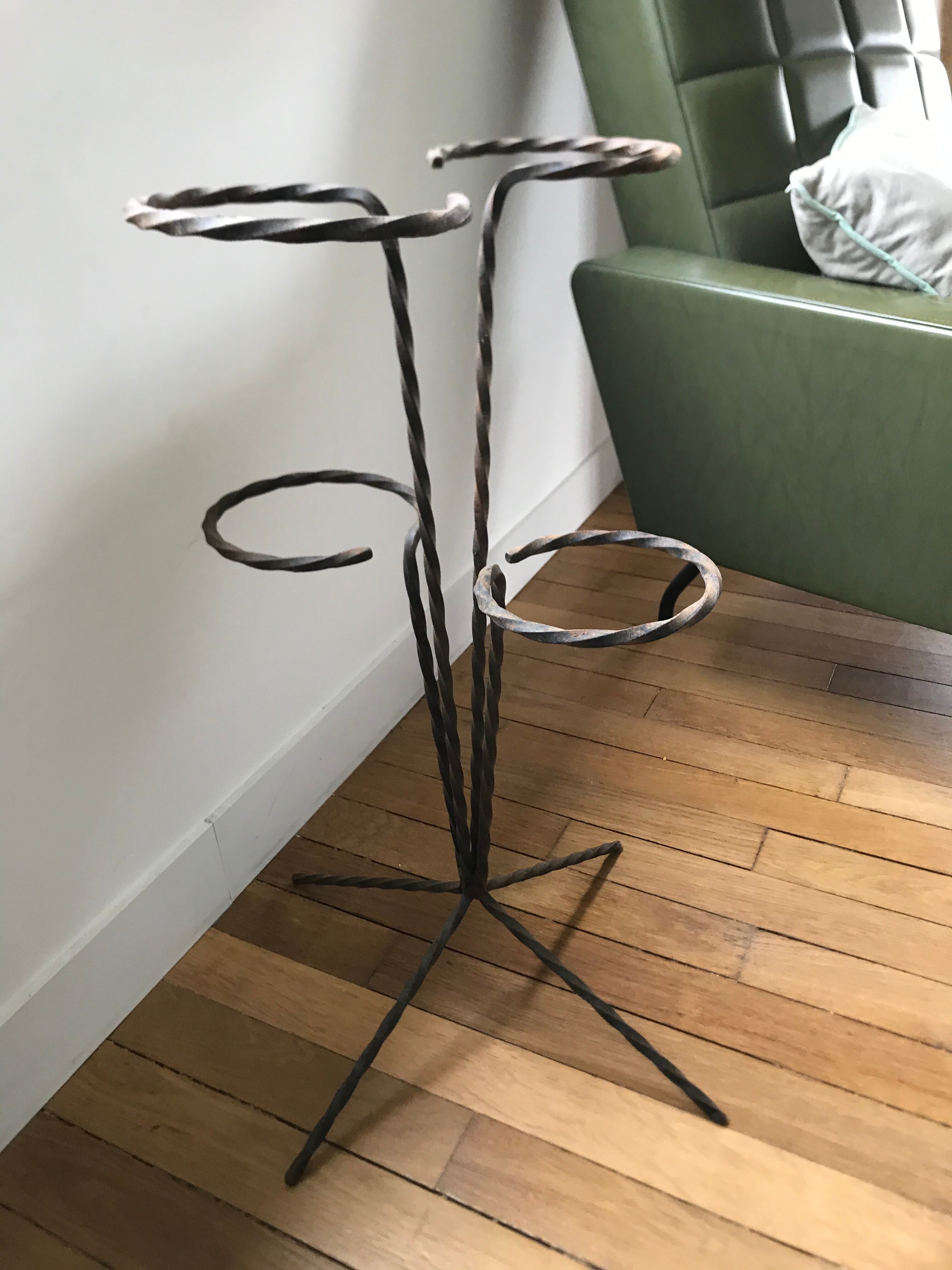 Wrought iron plant holders