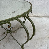 Wrought iron coffee table with mirror top