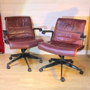 Paire de fauteuil cuir Par Richard Sapper pour Knoll
