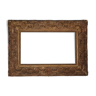 19th century frame gilded stucco wood 46x32 rebate 32.5 to 34x20 cm B320