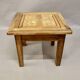 Coffee table on old parquet floor with marquetry