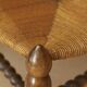 Chaise basse en bois (chêne) et paille circa 1950