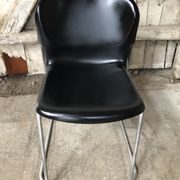 Old chair design drabert sm400k metal + plastic shell black vintage