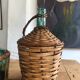 Duo bonbonnes osier vintage