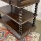 Henry II late 19th century oak serving trolley - top opens into a dresser