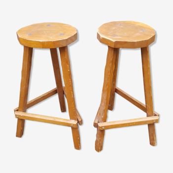 Pair of brutalist bar stools 1970