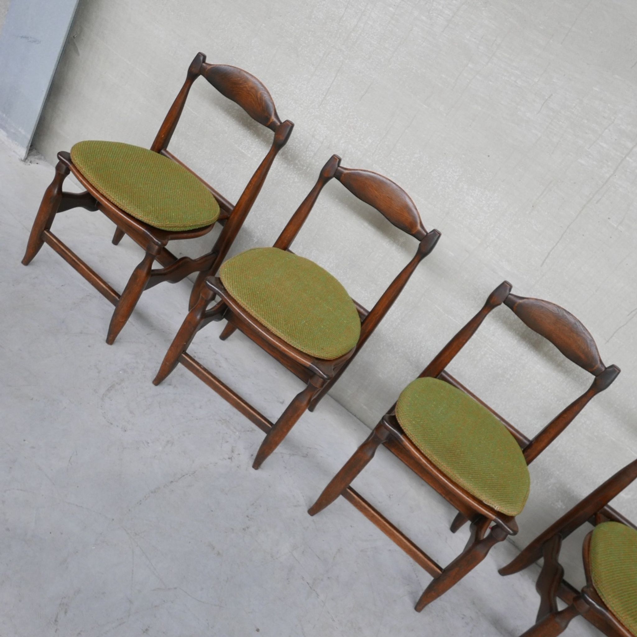 Set of six chairs by Guillerme et Chambron