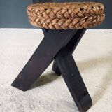 Mediterranean Tripod Side Chairs by Audoux Minet, France, 1950s, Set of 2