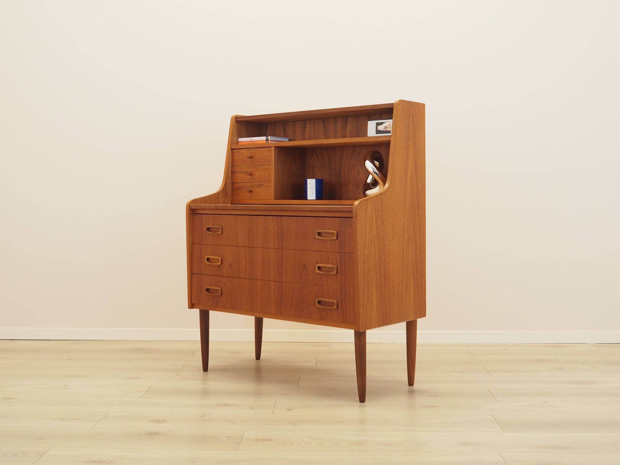 Danish teak secretary desk 1960s with pull-out surface
