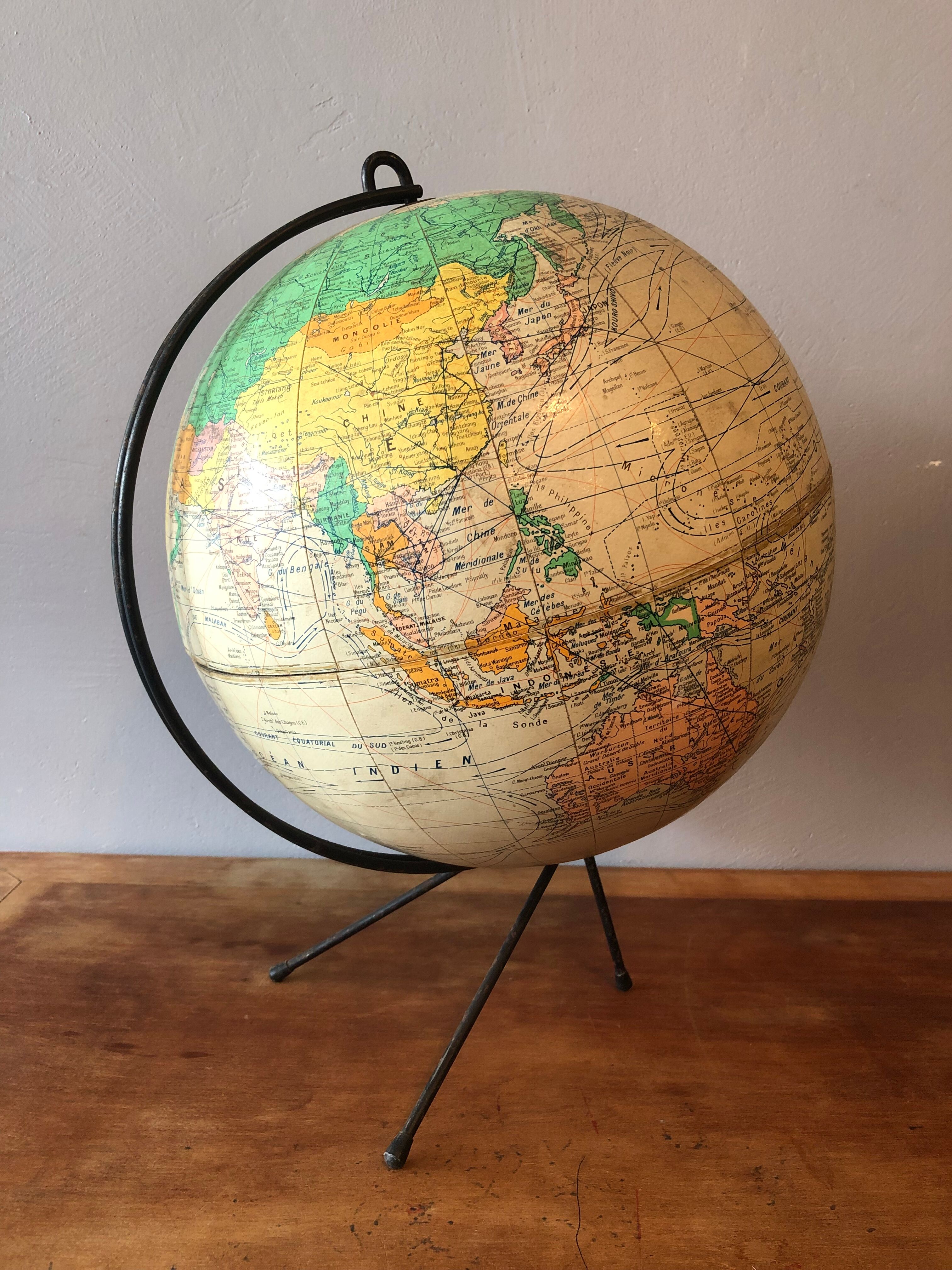 Globe, vintage world map