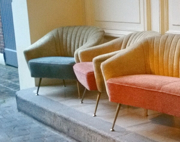 Fauteuil  club design italien années 50-60  bi color