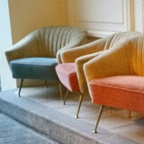 Design club Chair Italian years 50-60 bi color