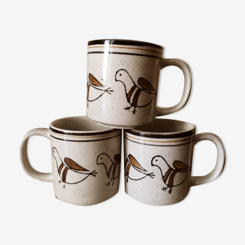 Set of 3 sandstone mugs