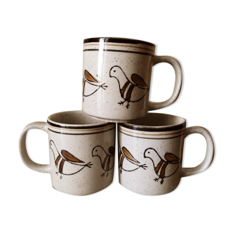 Set of 3 sandstone mugs