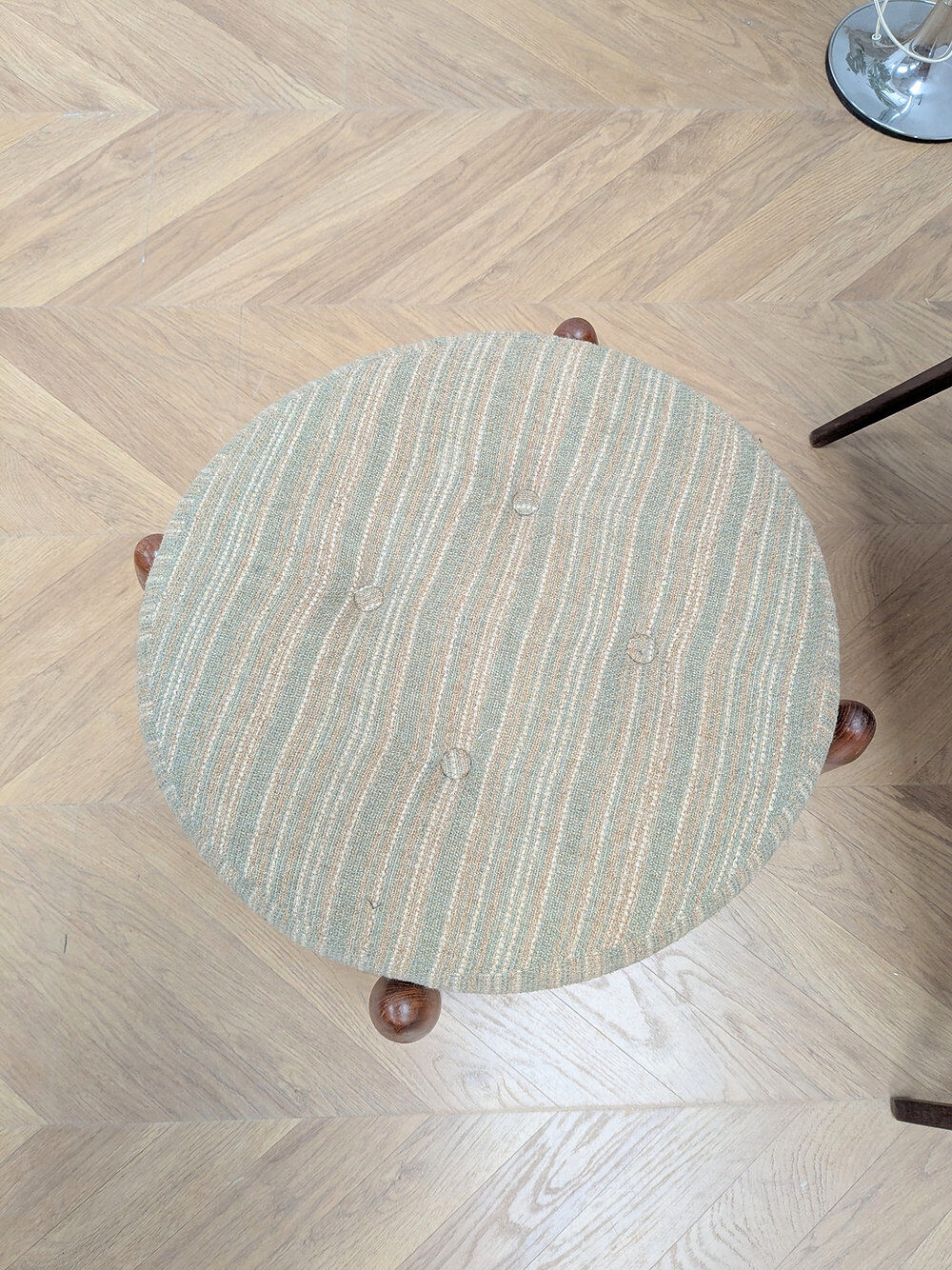 Stool - vintage teak pouf from the 1960s
