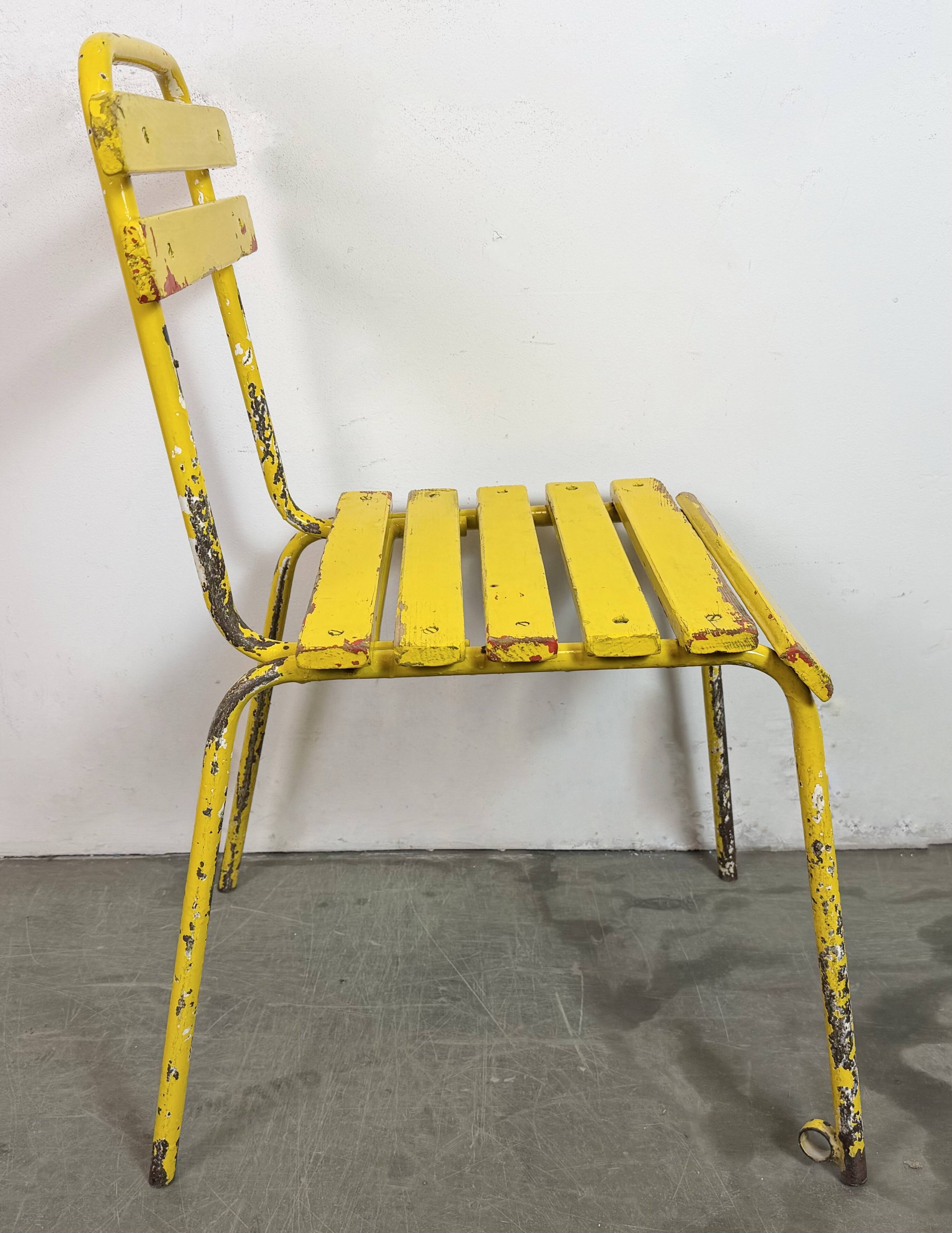 Vintage Yellow Industrial Chair, 1960s