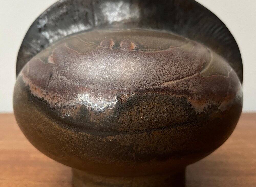 Vase de poterie d'atelier brutaliste allemand du milieu du siècle de Fritz Van Daalen, années 1960