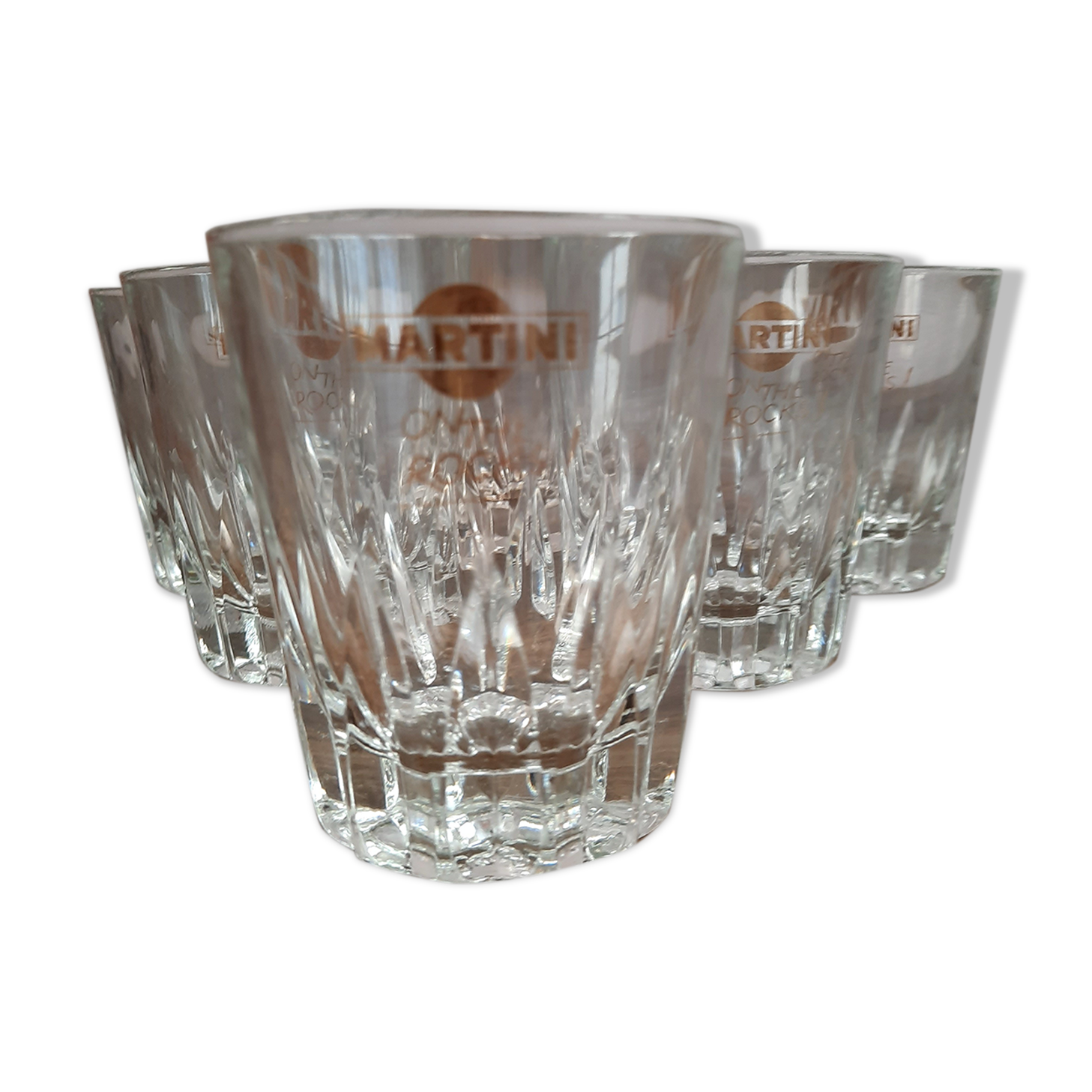 Série de 6 verres Martini on the rocks années 70