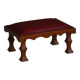 Danish sculpted oak stool from the mid-20th century with a red leather seat, 1950s.
