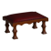 Danish sculpted oak stool from the mid-20th century with a red leather seat, 1950s.