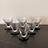 6 engraved art deco glasses