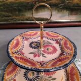 Silent display or servant Henriot Quimper model pink basket