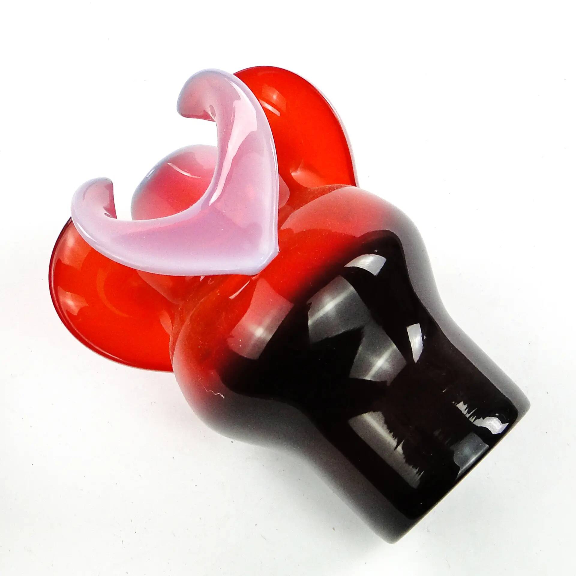 Donkey vase, red glass, designed by C. Zuber, Poland, 1970s