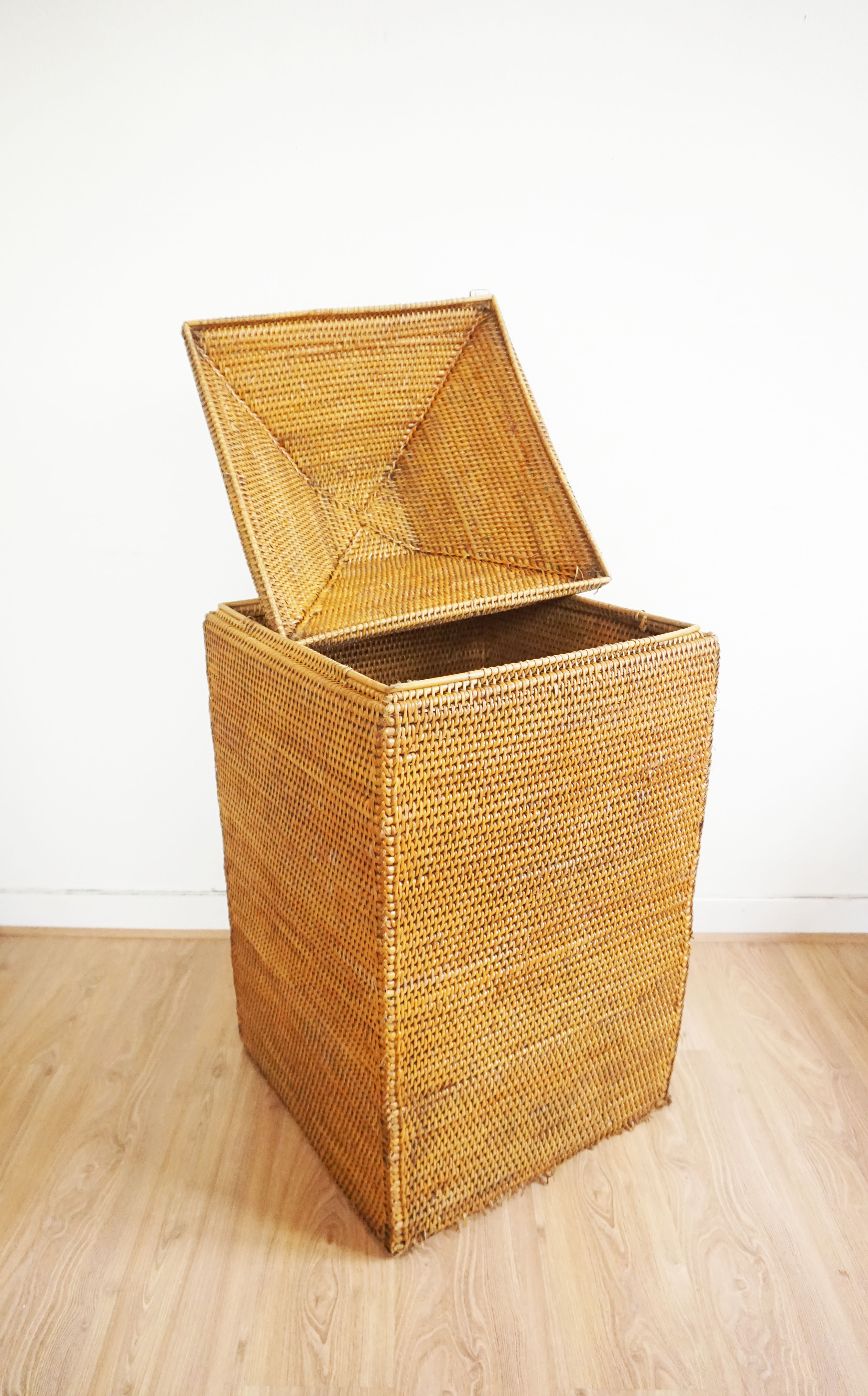 Vintage rattan and wicker storage box