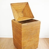 Vintage rattan and wicker storage box