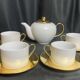 Tableware coffee and tea service 5 pieces Geneviève Lethu 20th century
