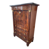 Secrétaire Empire demi-colonnes – marbre noir