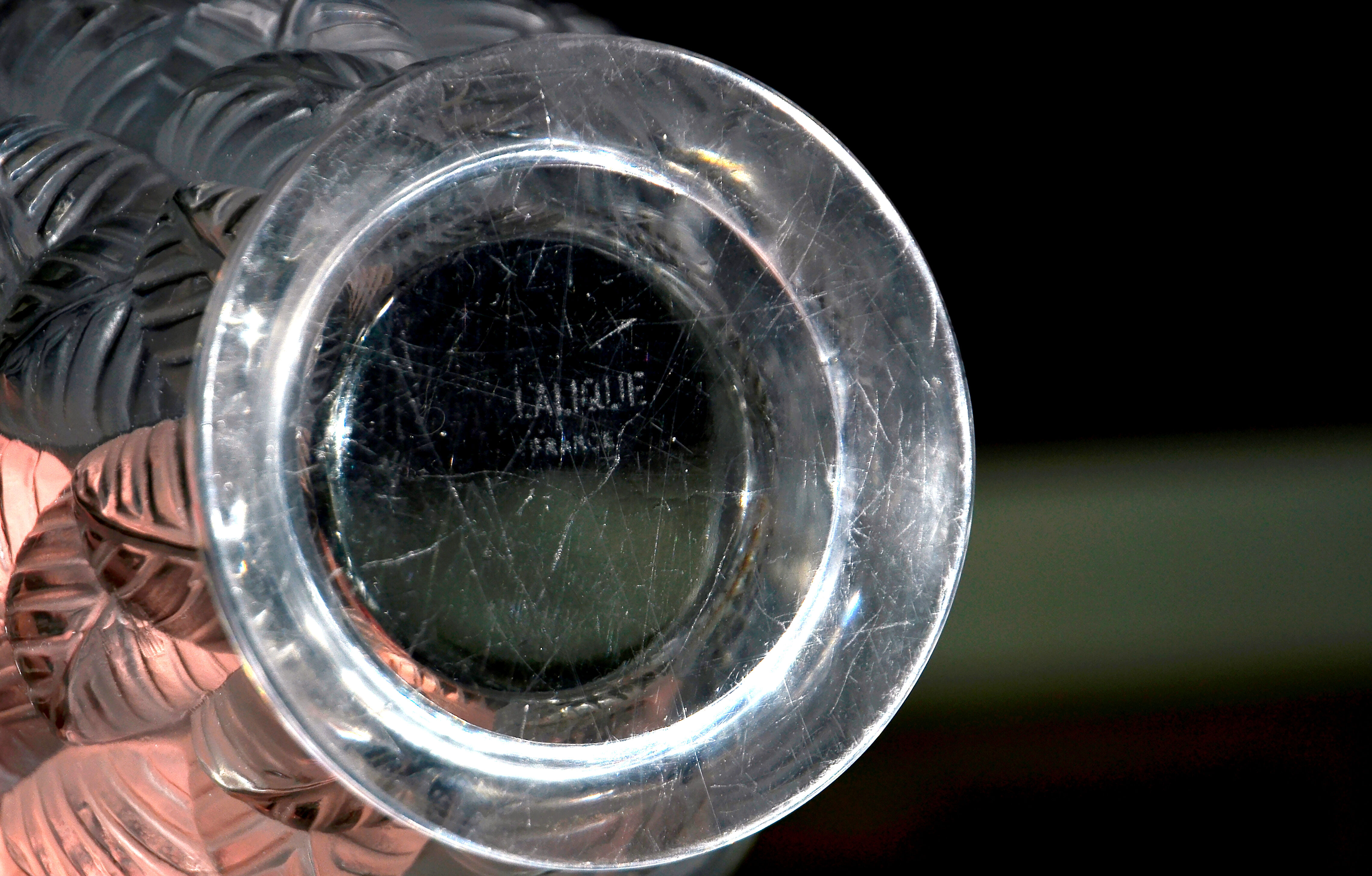 "Moissac" vase in molded-pressed glass, by René Lalique.