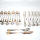 Set of 24 vintage fish cutlery in silver metal reneka