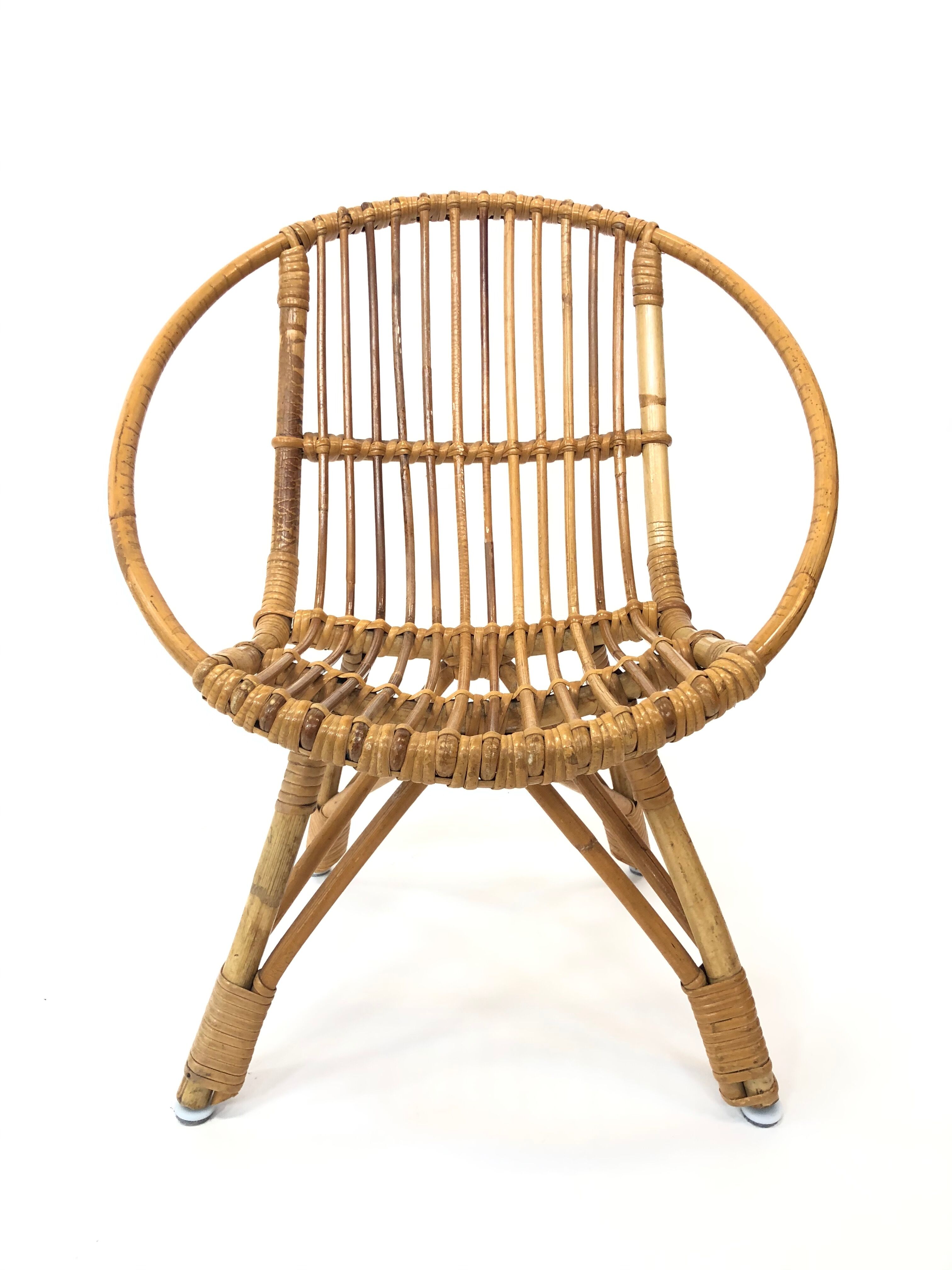 Rohe rattan vintage high chair by Rohe Noordwolde