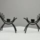 Set of 6 Black Metal Farm Animal Candleholders — Gunnar Ander for Ystad-Metall, Sweden, 1960s