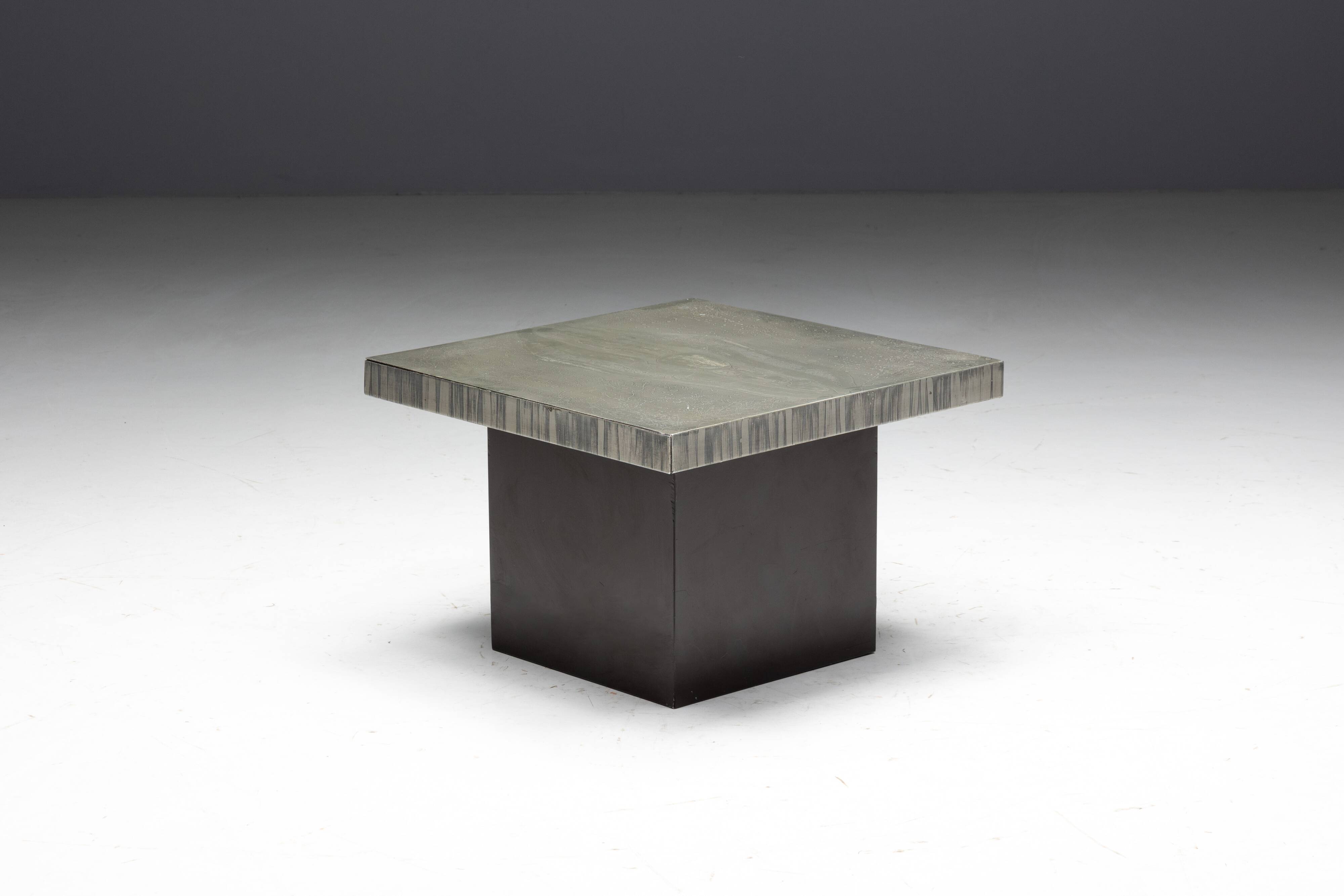 Aluminium Etched Coffee Table by Marc D’haenens, Belgium, 1970s