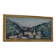 Original mid-century Swedish oil on panel "Village" by Bertil Wahlberg.