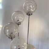 Waterfall floor lamp 5 globes Marinha Grande factory 70s