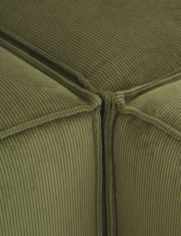 Lennon green corduroy modular corner sofa
