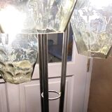 Large tripod steel lamppost and blown glass 1970