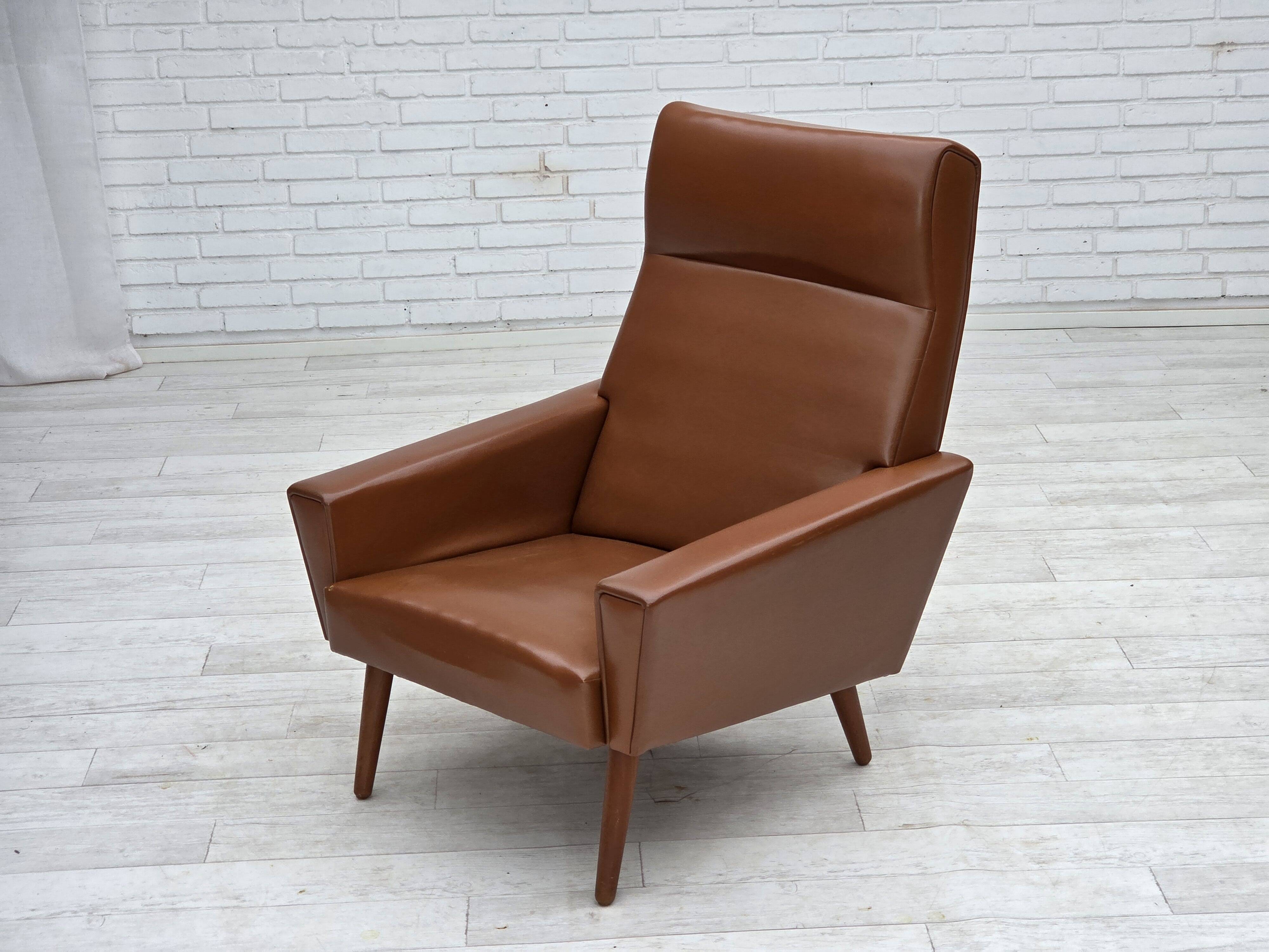 1970s, Danish highback armchair by Vejen Polstermøbelfabrik, original.