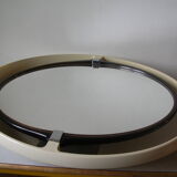 Ancien miroir ovale pivotant éclairé 4 feux des années 1970
