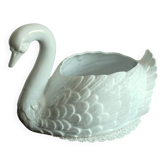 XL white ceramic swan planter - Vintage