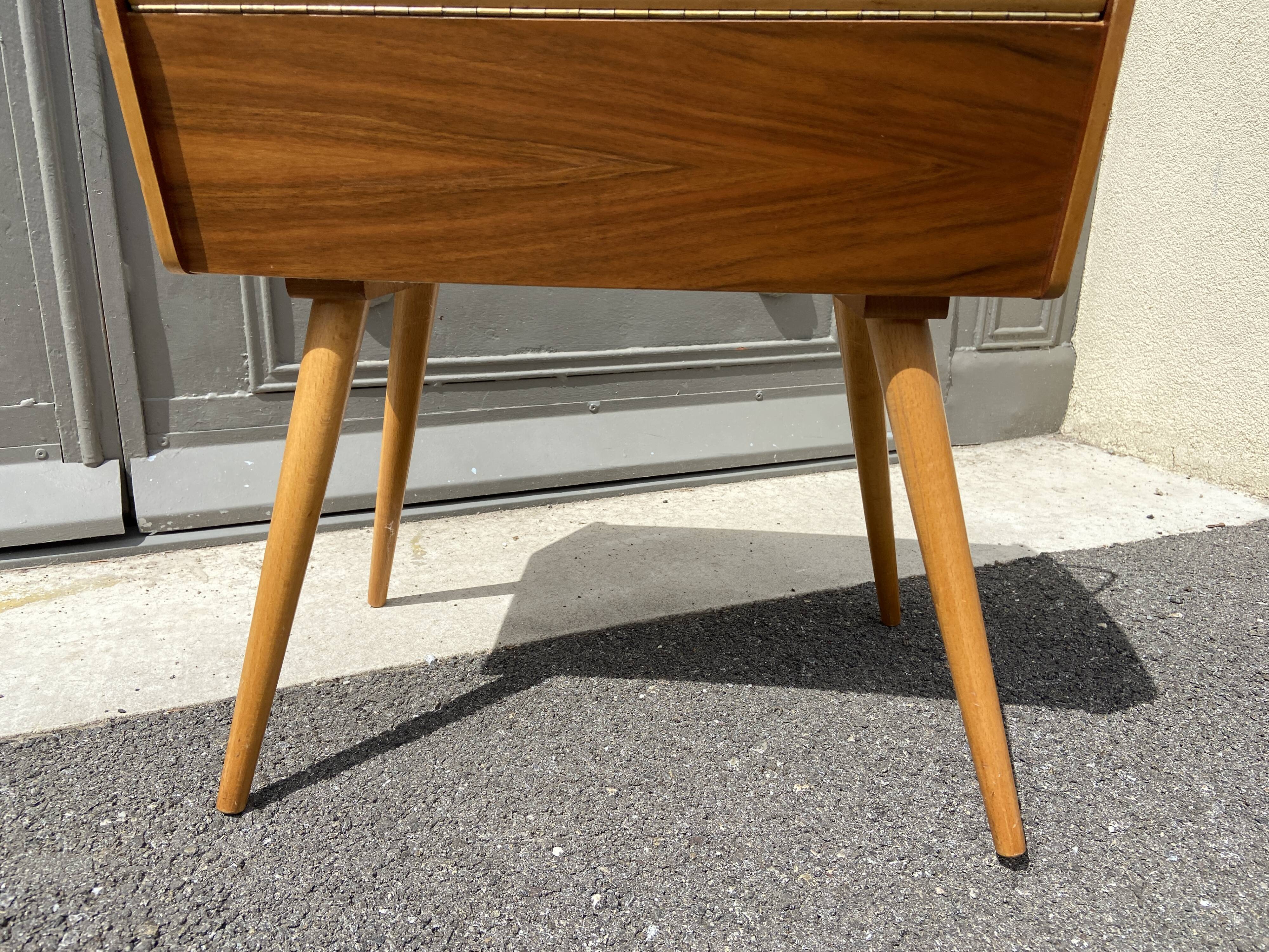 Scandinavian vintage worker compas feet sewing box