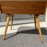 Scandinavian vintage worker compas feet sewing box