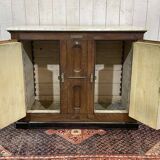 Glacière début XXème en chêne et dessus marbre