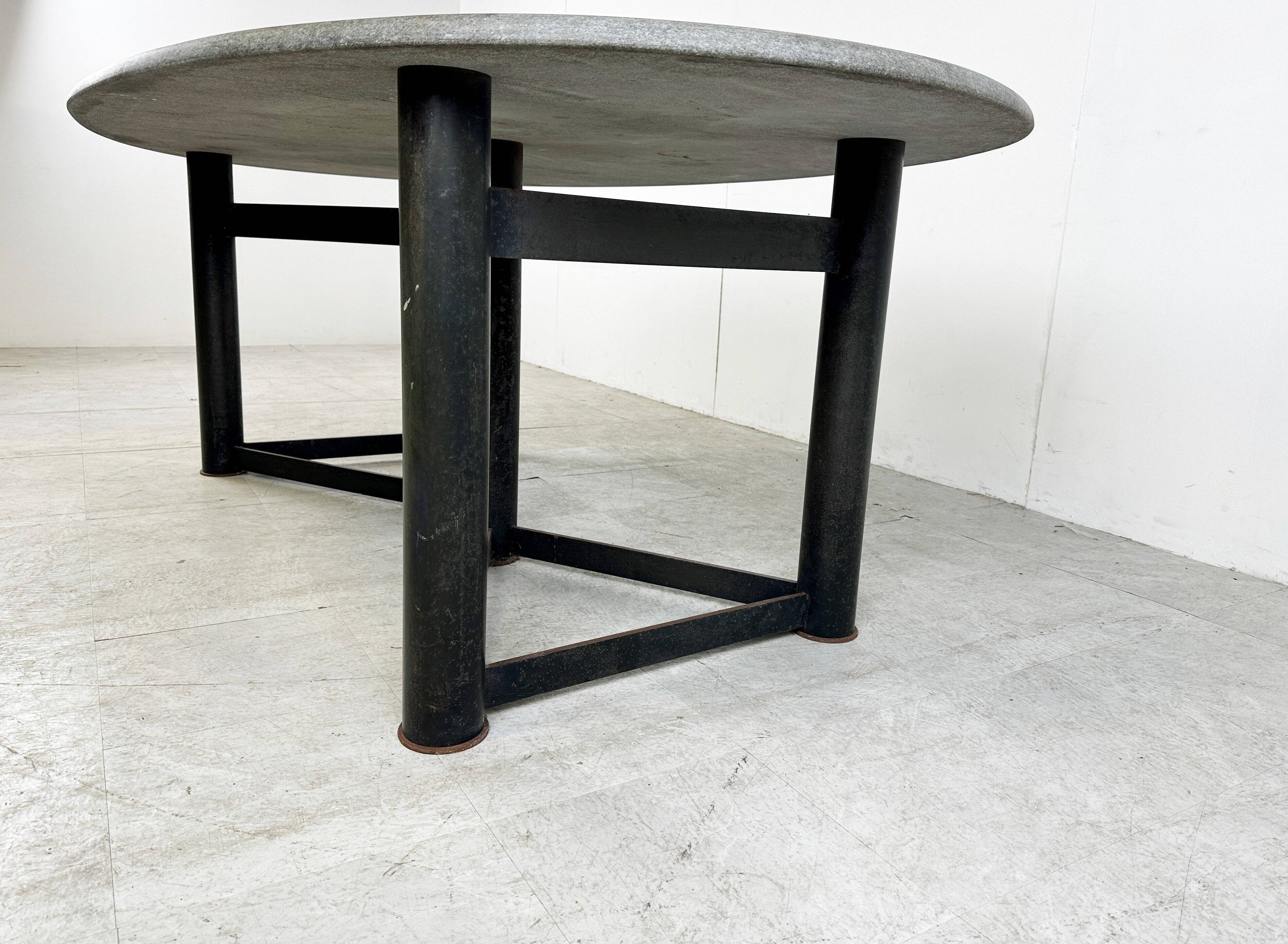 Oval dining table in the manner of Jan Vlug, 1970s