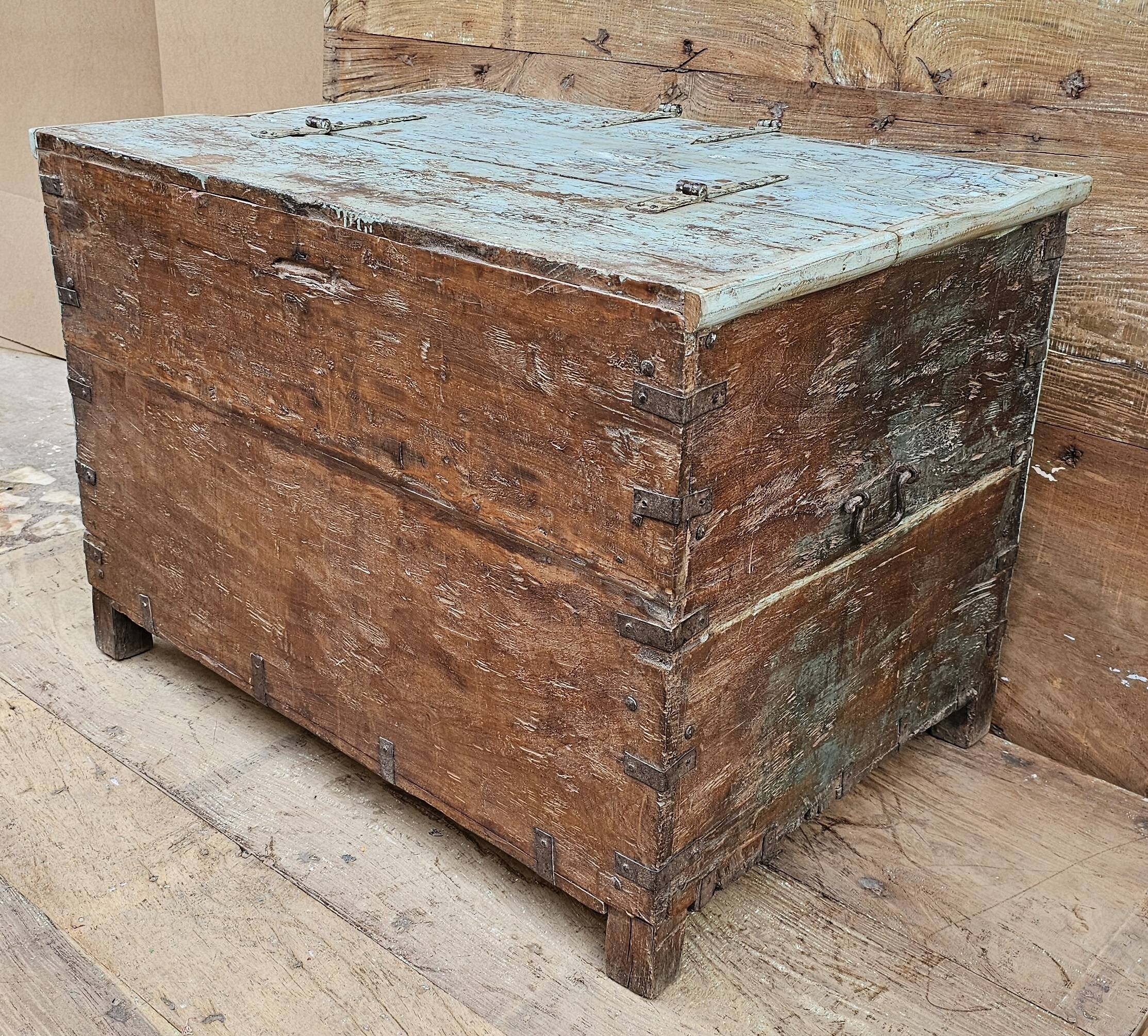 Antique Burmese teak dowry chest