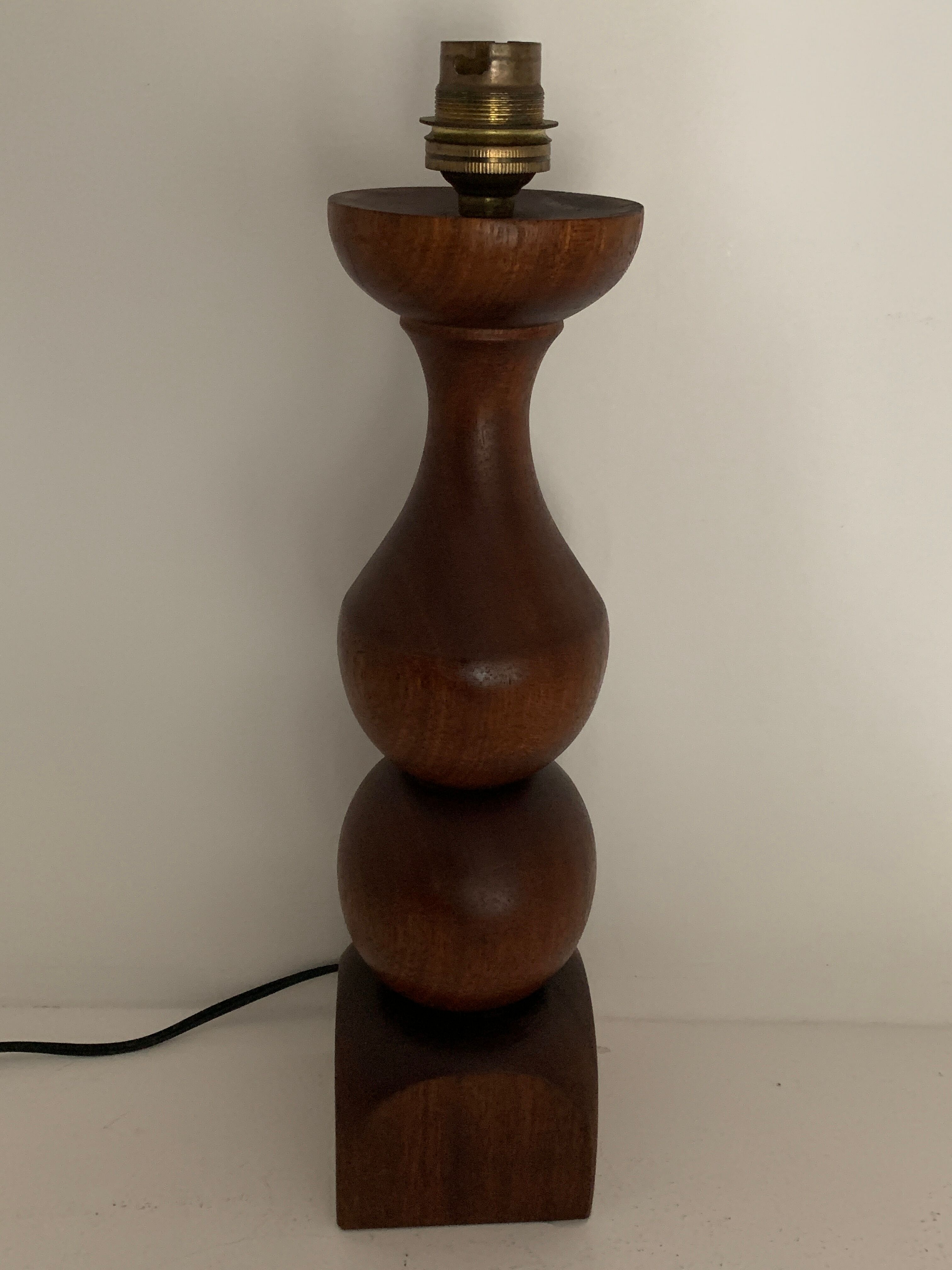 Turned wooden lamp foot