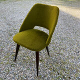 Green faux fur chair
